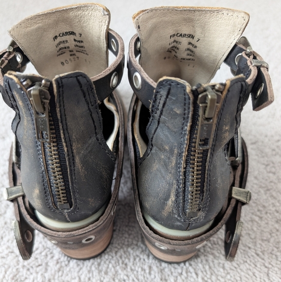 Freebird by Steven Carsen Ankle Boot Women's Size 7 Leather Distressed Bohemian - Picture 4 of 14